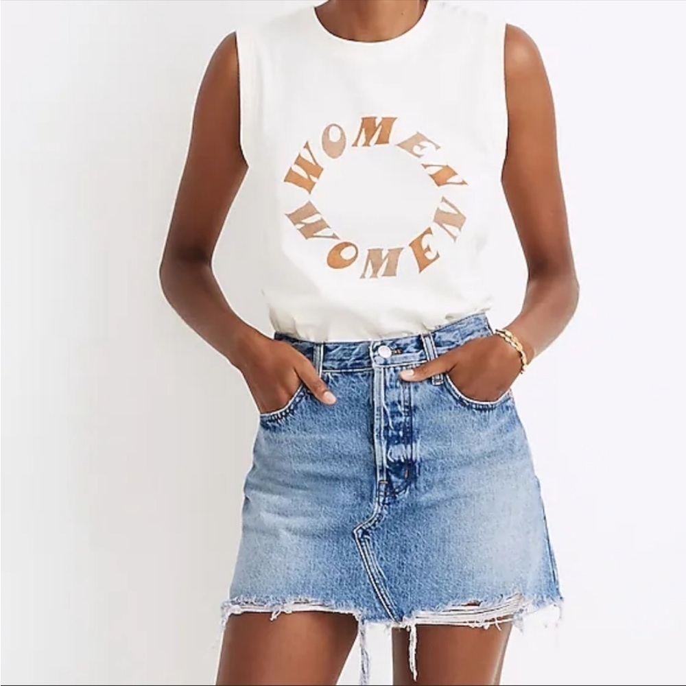 Madewell Rigid Denim Relaxed Mini Skirt in Northdale Wash